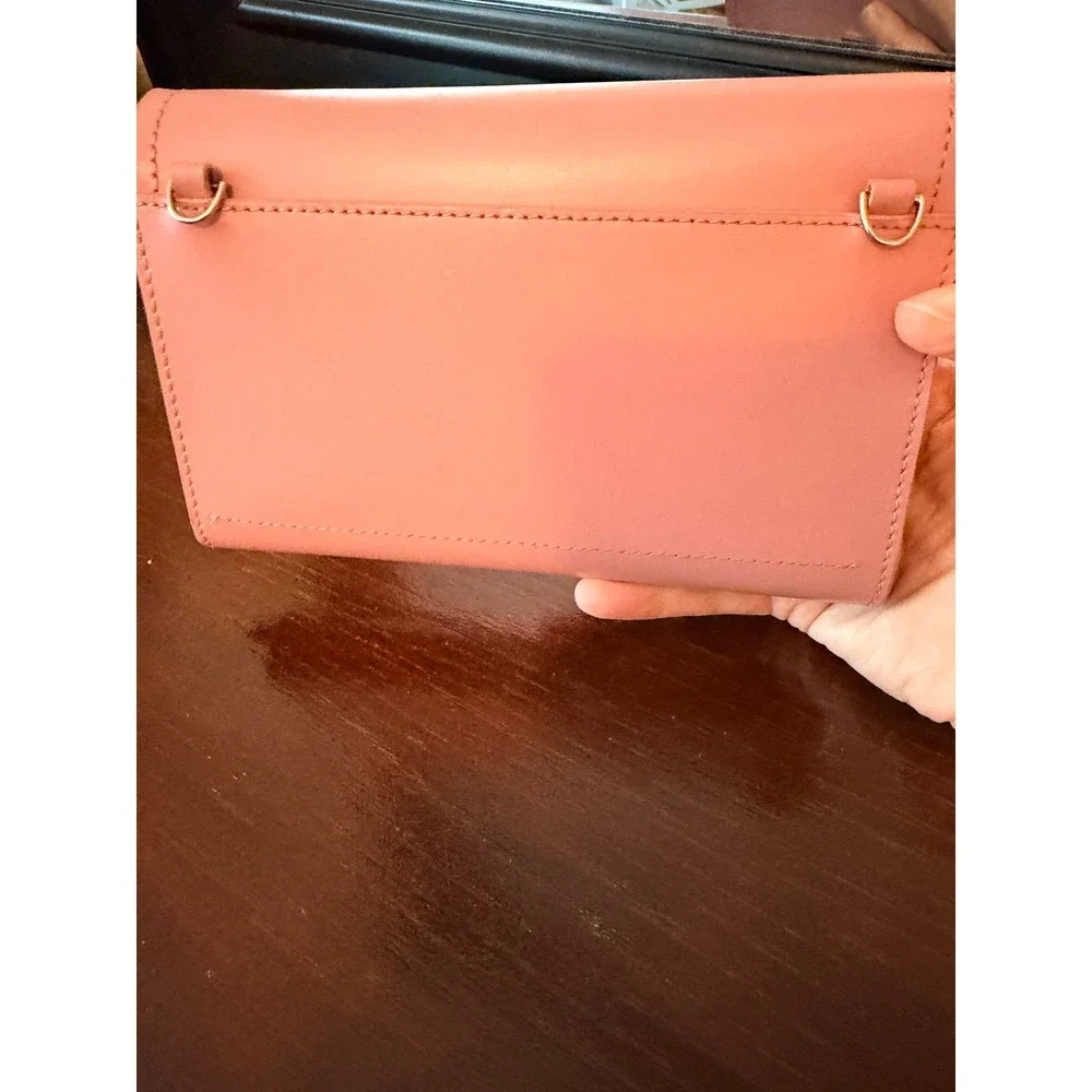 Kate Spade Wallet Women OS Pink Leather Bifold Phone Case Clutch Burgundy - Picture 9 of 10